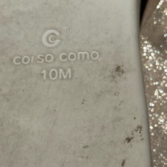 Corso Como Womens Size 10 Leather Metallic Crossover Slip On Sandals - Picture 6 of 7